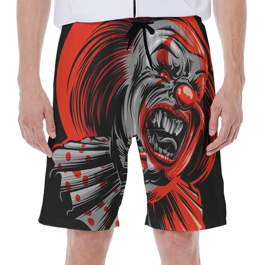 Evil Clown Print Men's Beach Shorts