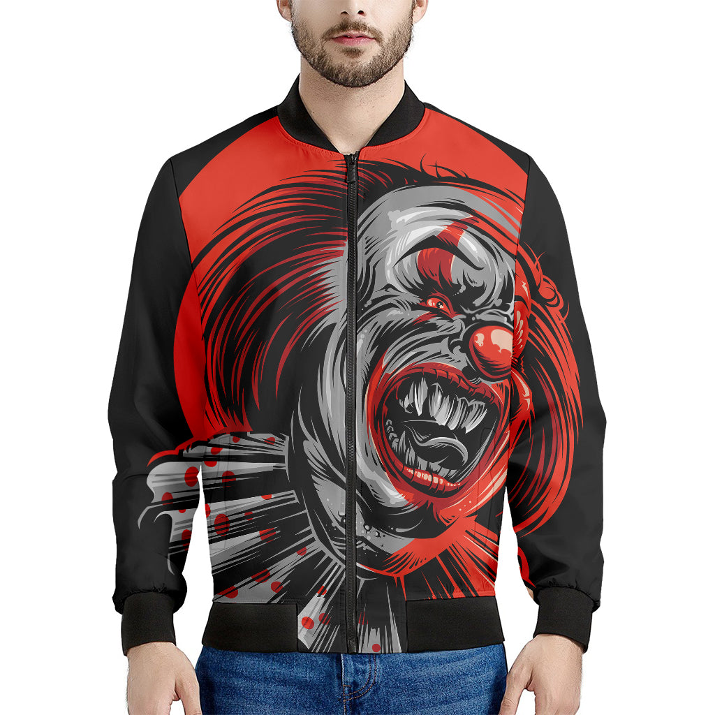 Evil Clown Print Men's Bomber Jacket