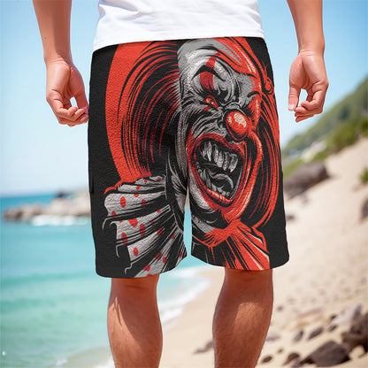 Evil Clown Print Men's Cargo Shorts