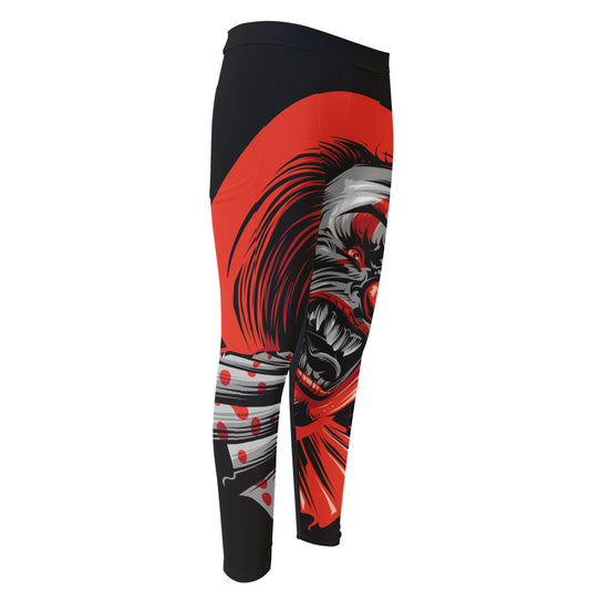 Evil Clown Print Men's Compression Pants