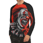Evil Clown Print Men's Long Sleeve Rash Guard