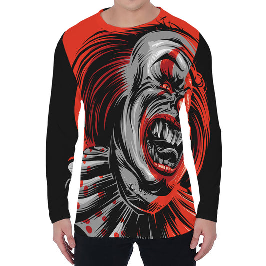 Evil Clown Print Men's Long Sleeve T-Shirt