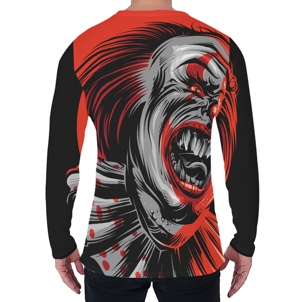 Evil Clown Print Men's Long Sleeve T-Shirt