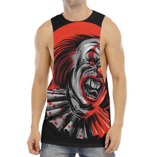 Evil Clown Print Men's Muscle Tank Top