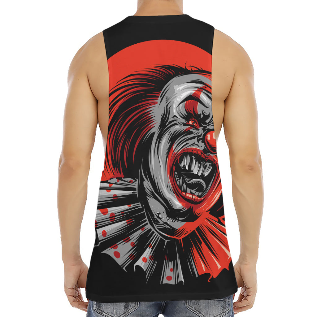 Evil Clown Print Men's Muscle Tank Top