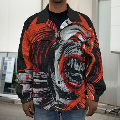 Evil Clown Print Men's Shirt Jacket