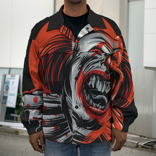 Evil Clown Print Men's Shirt Jacket