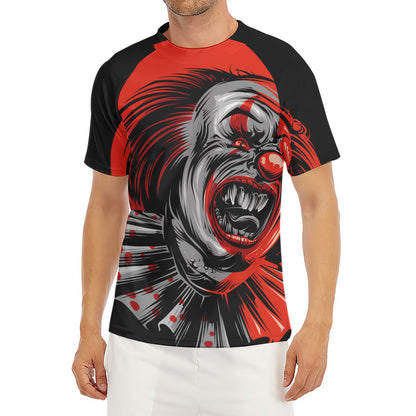 Evil Clown Print Men's Short Sleeve Rash Guard