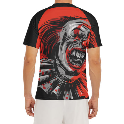 Evil Clown Print Men's Short Sleeve Rash Guard