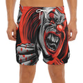 Evil Clown Print Men's Split Running Shorts
