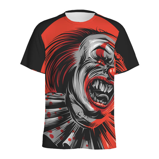 Evil Clown Print Men's Sports T-Shirt