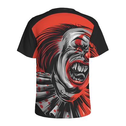 Evil Clown Print Men's Sports T-Shirt