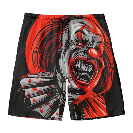 Evil Clown Print Men's Swim Trunks