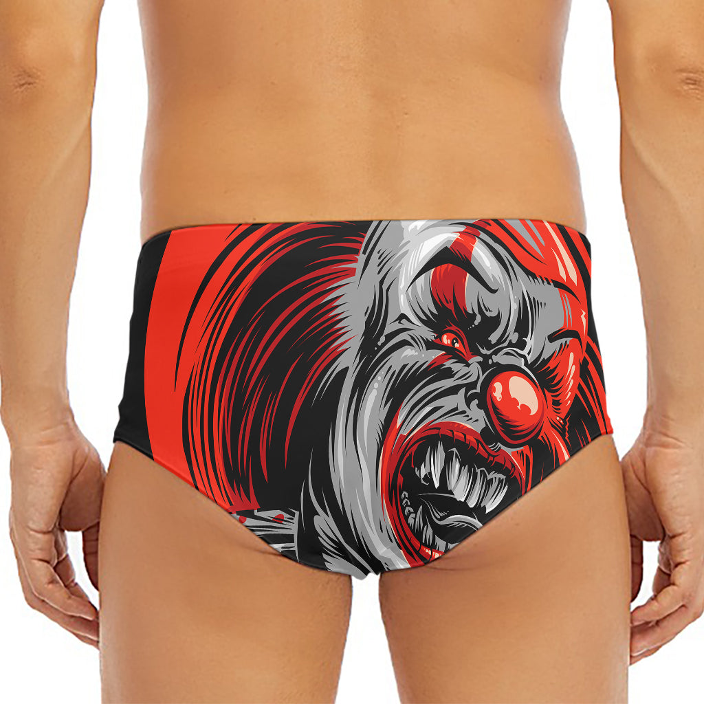 Evil Clown Print Men's Triangle Swim Briefs