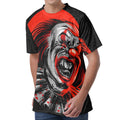 Evil Clown Print Men's Velvet T-Shirt