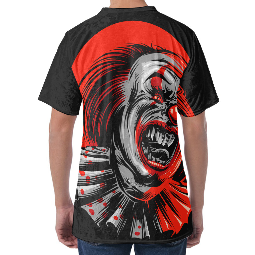 Evil Clown Print Men's Velvet T-Shirt