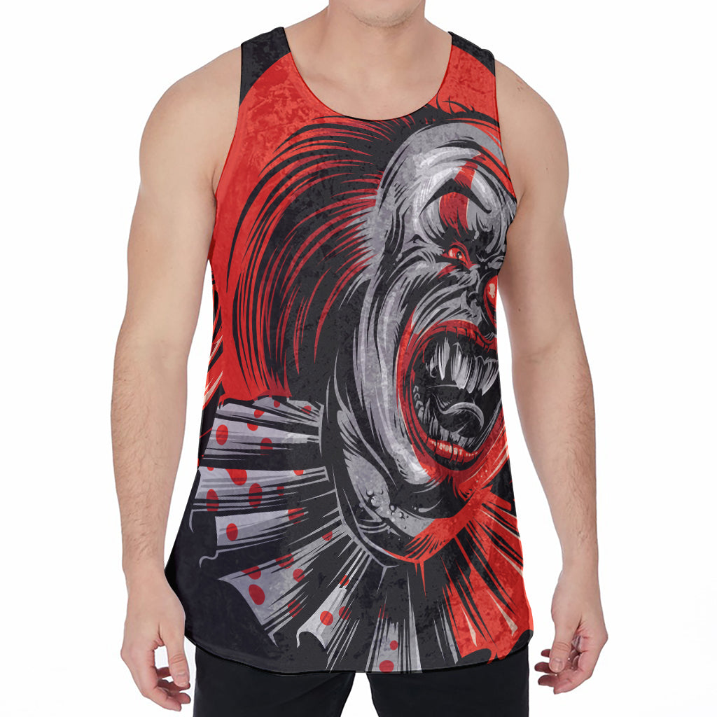 Evil Clown Print Men's Velvet Tank Top