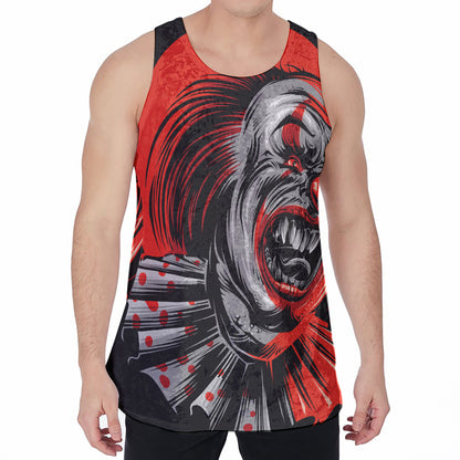 Evil Clown Print Men's Velvet Tank Top
