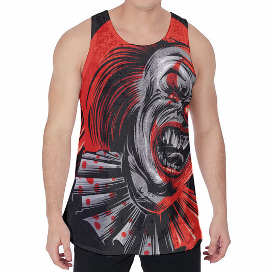 Evil Clown Print Men's Velvet Tank Top
