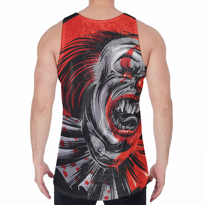 Evil Clown Print Men's Velvet Tank Top
