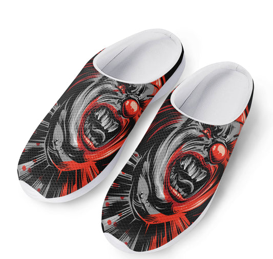 Evil Clown Print Mesh Casual Shoes