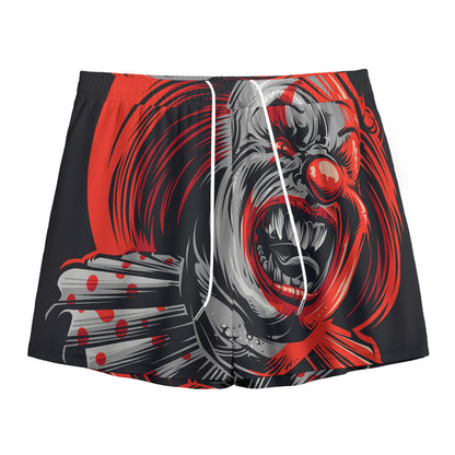 Evil Clown Print Mesh Shorts