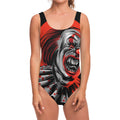 Evil Clown Print One Piece Swimsuit