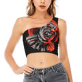Evil Clown Print One Shoulder Crop Top