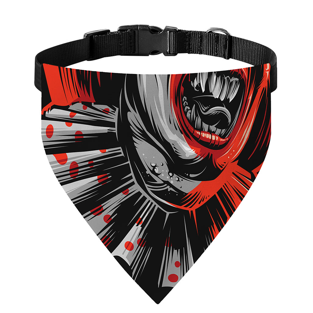 Evil Clown Print Over The Collar Dog Bandana