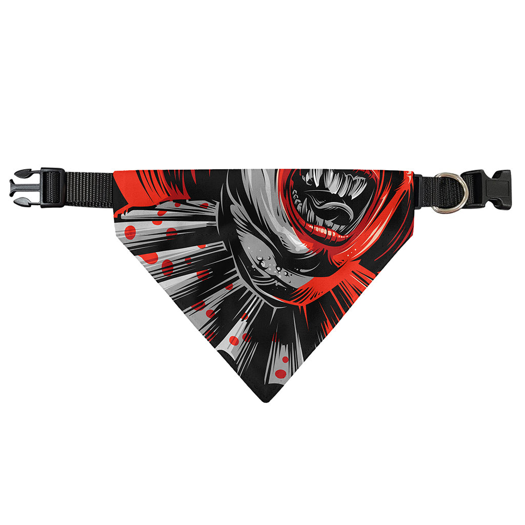 Evil Clown Print Over The Collar Dog Bandana