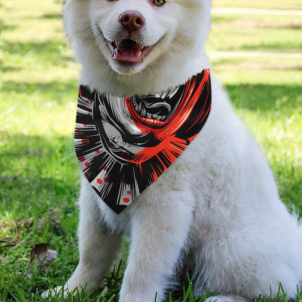 Evil Clown Print Over The Collar Dog Bandana