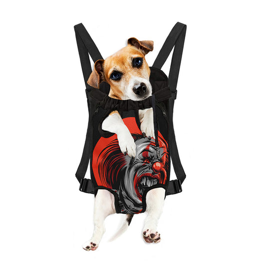 Evil Clown Print Pet Carrier Backpack