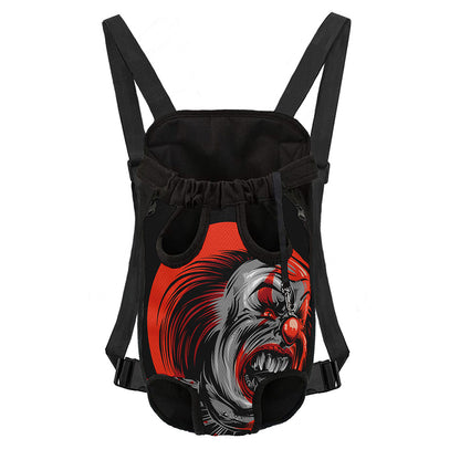 Evil Clown Print Pet Carrier Backpack