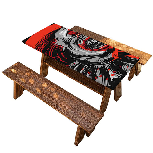 Evil Clown Print Picnic Table Cover