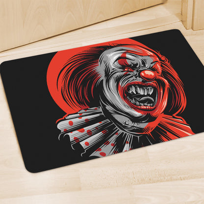 Evil Clown Print Polyester Doormat