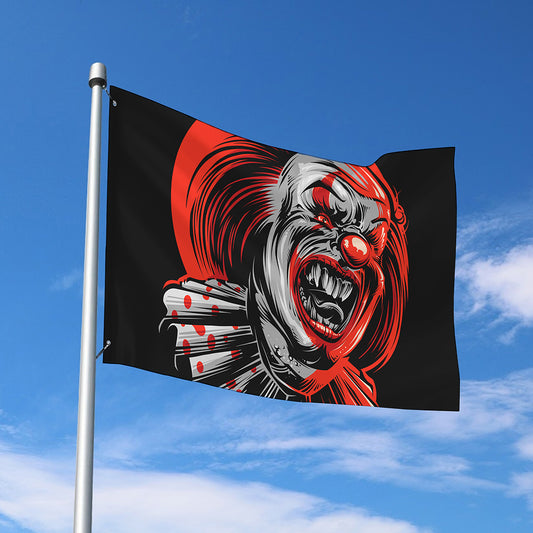 Evil Clown Print Polyester Flag