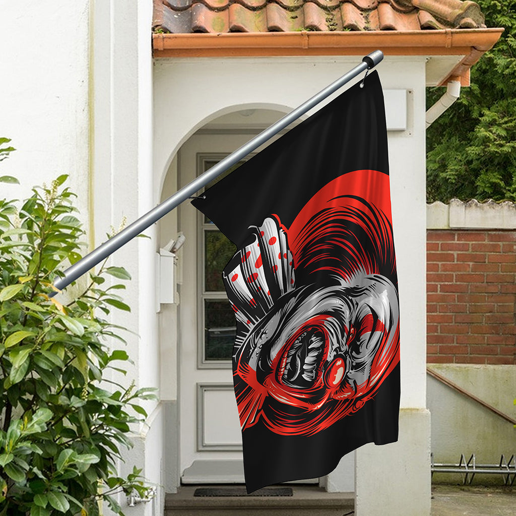 Evil Clown Print Polyester Flag