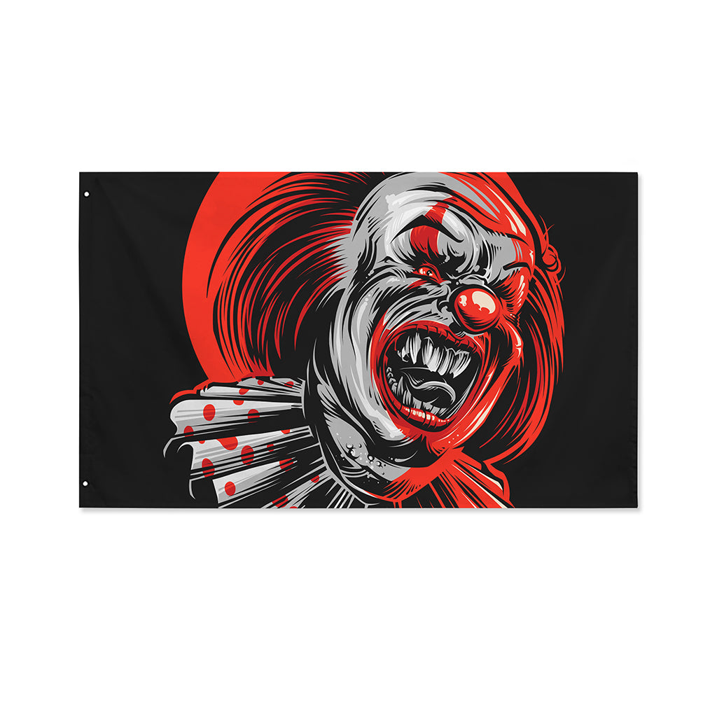Evil Clown Print Polyester Flag