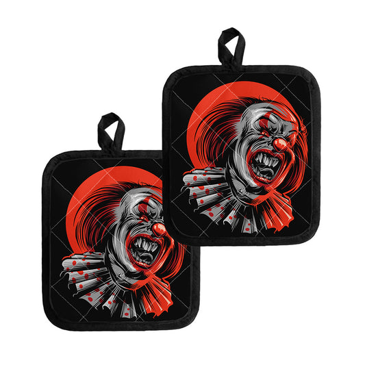 Evil Clown Print Pot Holders