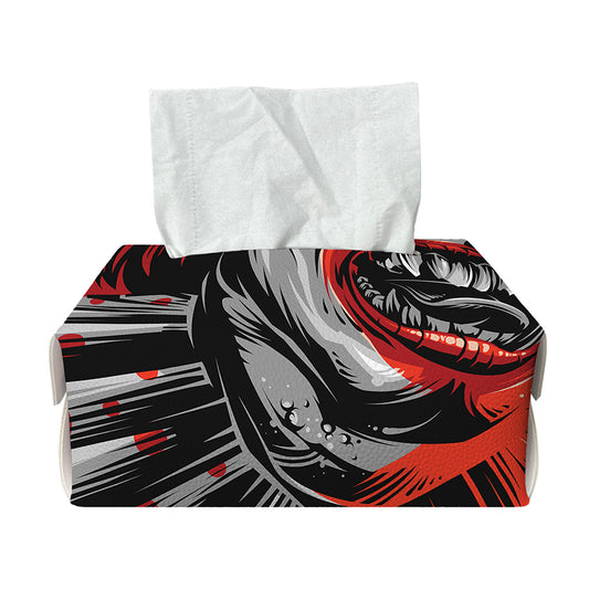 Evil Clown Print Rectangle Tissue Box Cover