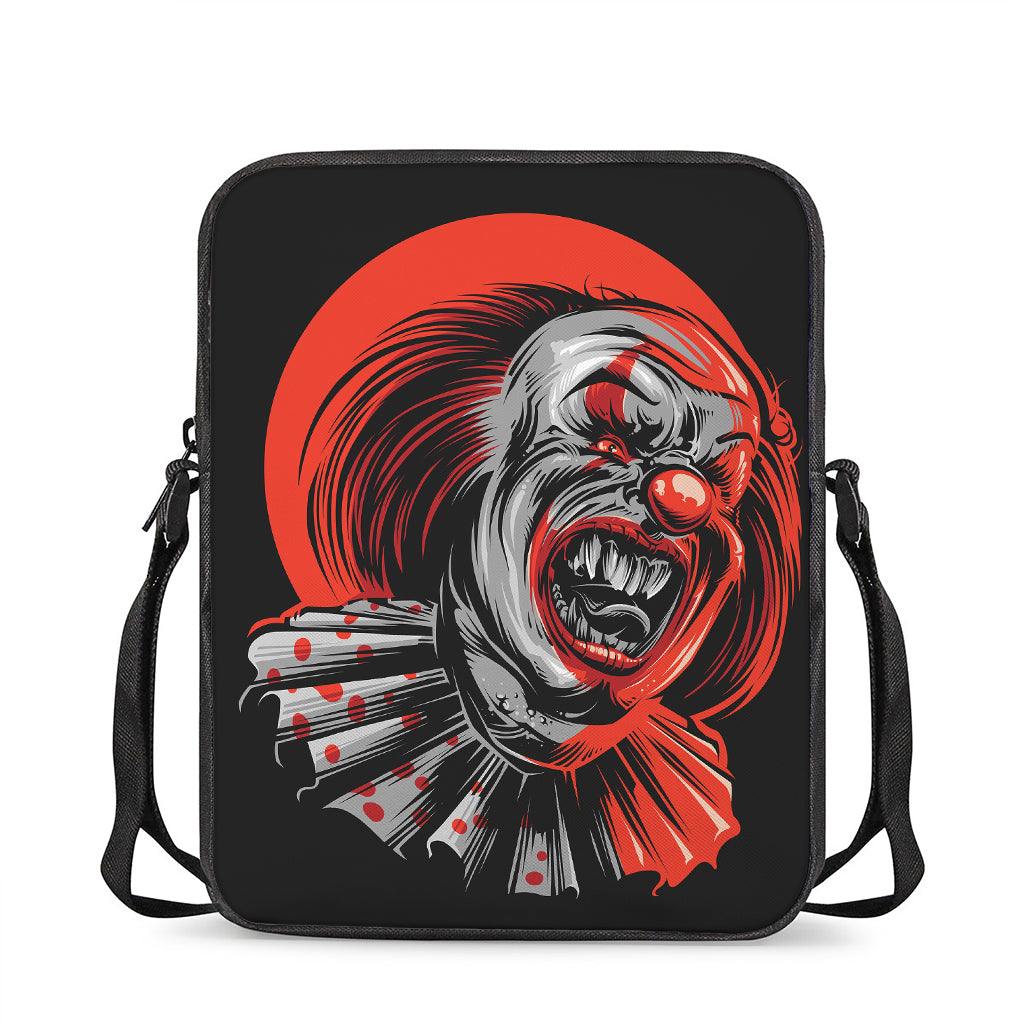 Evil Clown Print Rectangular Crossbody Bag