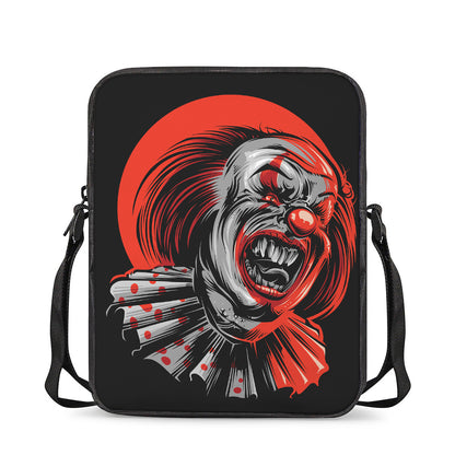 Evil Clown Print Rectangular Crossbody Bag