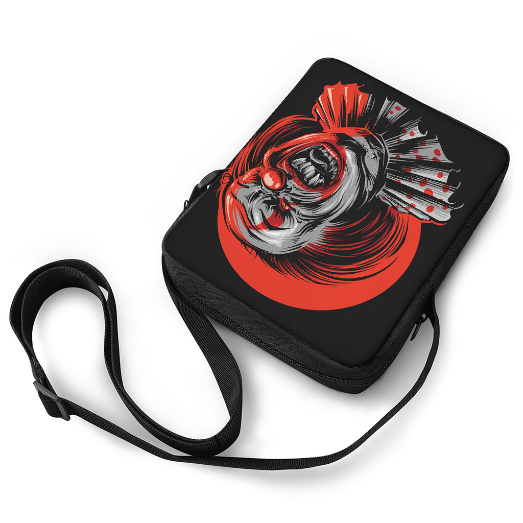 Evil Clown Print Rectangular Crossbody Bag