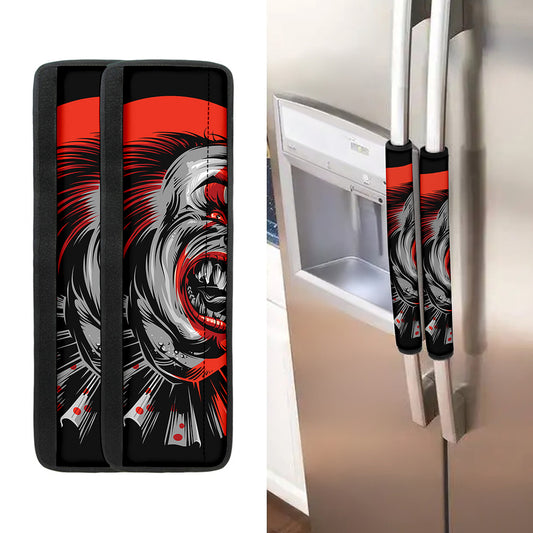 Evil Clown Print Refrigerator Handle Covers