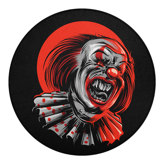 Evil Clown Print Round Blanket