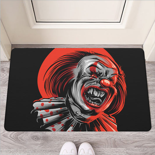 Evil Clown Print Rubber Doormat