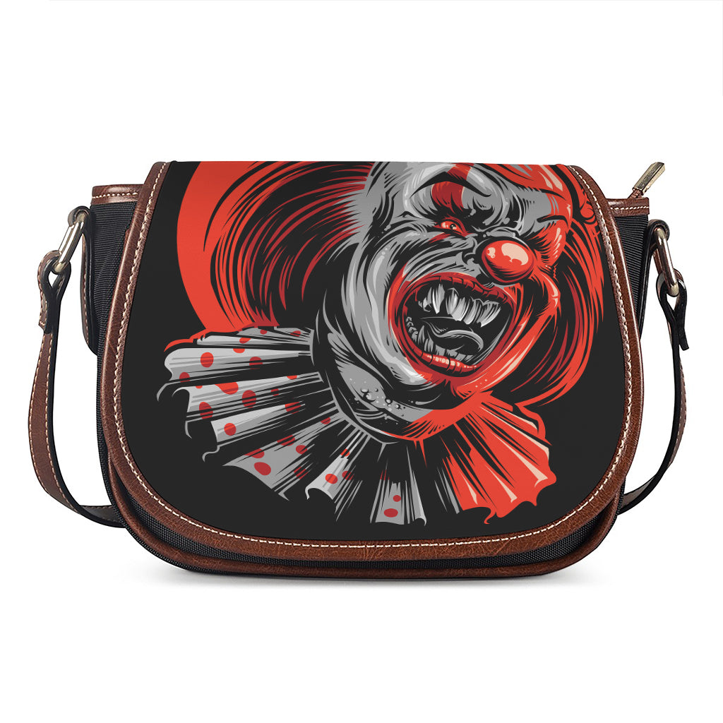 Evil Clown Print Saddle Bag