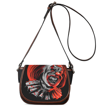 Evil Clown Print Saddle Bag