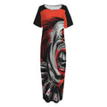 Evil Clown Print Short Sleeve Long Nightdress