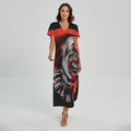 Evil Clown Print Short Sleeve Maxi Dress